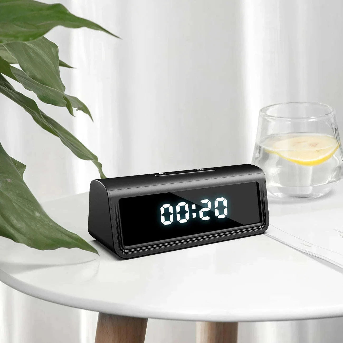 Mini WiFi Clock Camera 4K Hidden Home Security Recorder-US PLUS / with 128GB card