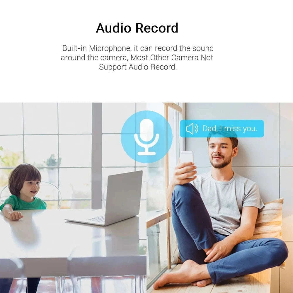 Mini WiFi IP Camera with Night Vision and 2-Way Audio-WHITE / 1920P