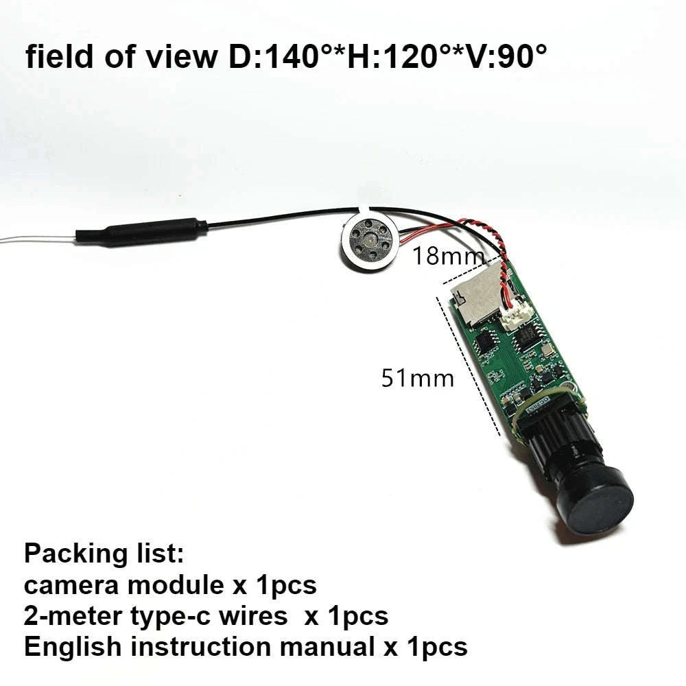 Mini WiFi P2P Camera Module with 3MP Clarity and Two‑Way Audio-3.7mm Pin hole lens / US Plug