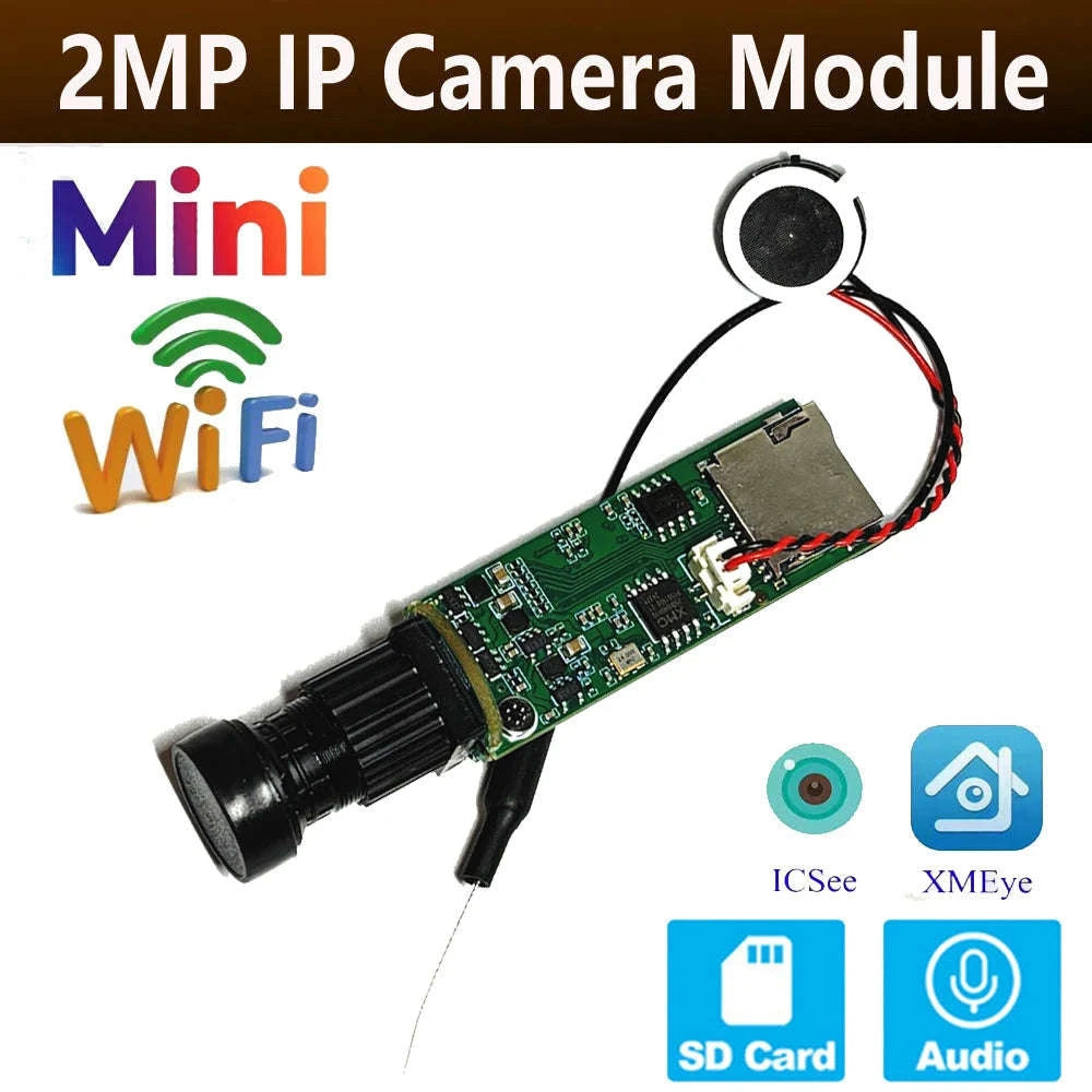 Mini WiFi P2P Camera Module with 3MP Clarity and Two‑Way Audio-3.7mm Pin hole lens / US Plug
