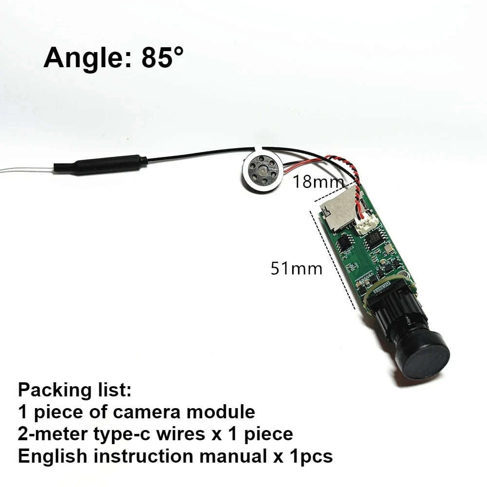 Mini WiFi P2P Camera Module with 3MP Clarity and Two‑Way Audio-3.7mm Pin hole lens / US Plug