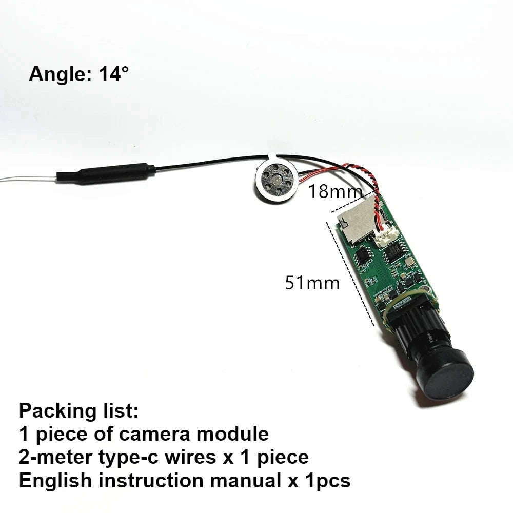 Mini WiFi P2P Camera Module with 3MP Clarity and Two‑Way Audio-3.7mm Pin hole lens / US Plug