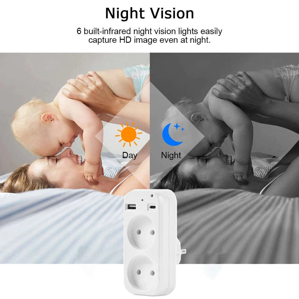 Mini WiFi Security Camera 1080P HD Night Vision USB Socket DVR-Camera 8G / China Mainland