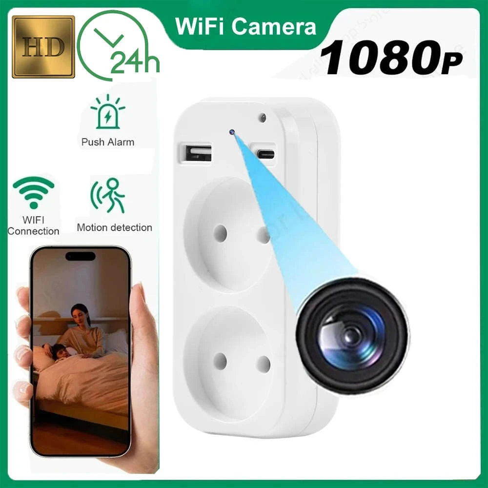Mini WiFi Security Camera 1080P HD Night Vision USB Socket DVR-Camera 8G / China Mainland