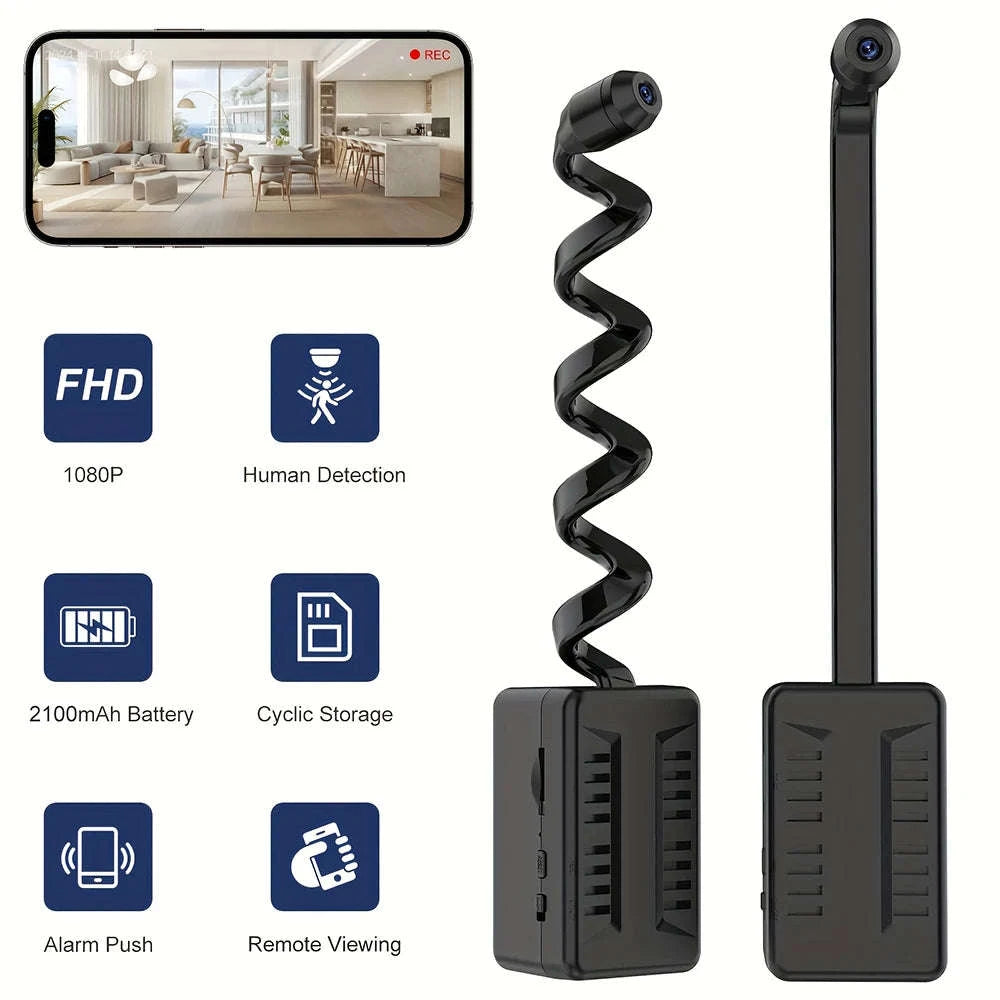 Mini WiFi Security Camera 1080P HD with Motion Detection Alerts-Black