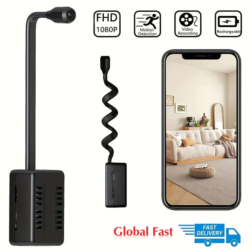 Mini WiFi Security Camera 1080P HD with Motion Detection Alerts-Black
