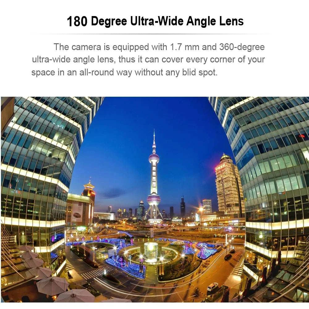Mini WiFi Security Camera 1080P with 180° Panoramic View & Audio-5MP With Adapter / UK Plug / 1.7mm