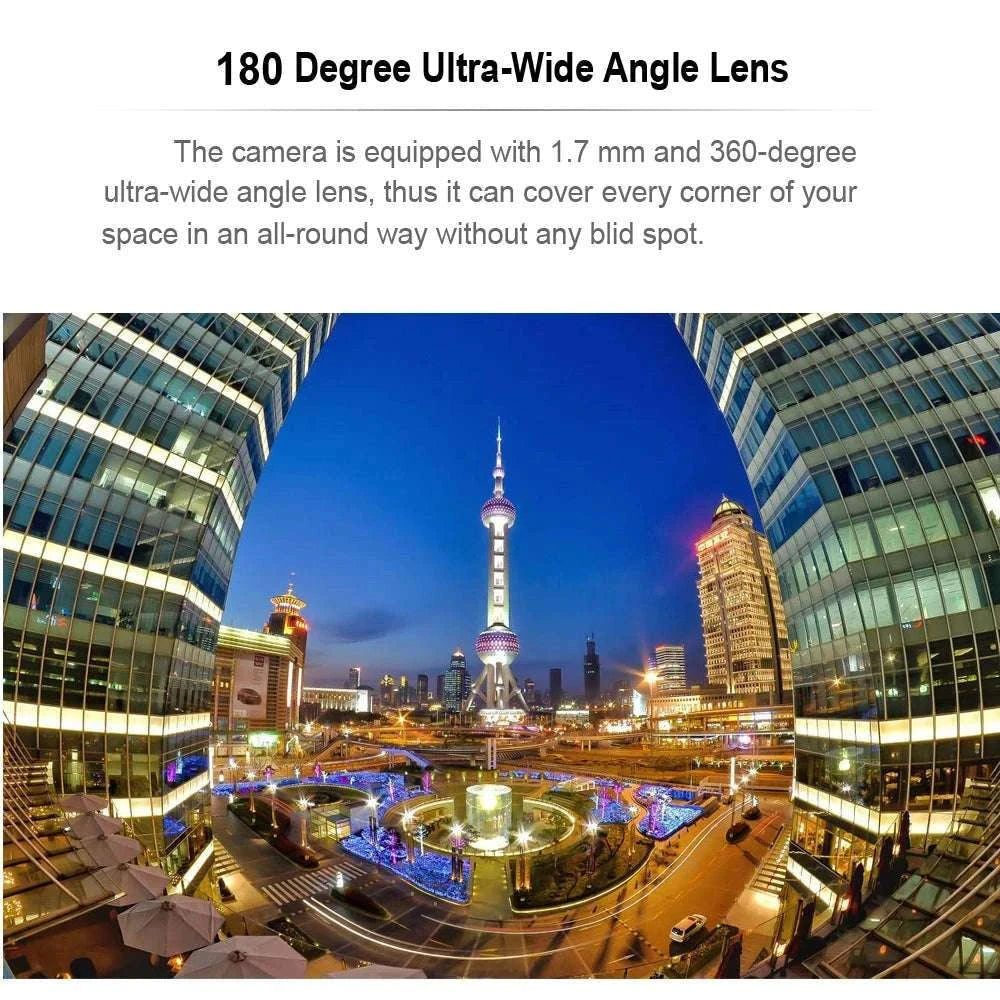 Mini WiFi Security Camera 1080P with 180° Panoramic View & Audio-5MP With Adapter / UK Plug / 1.7mm