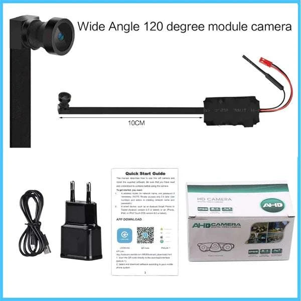Mini WiFi Security Camera 1080P with Motion Detection & App View-90 degree lens / plus 64GB