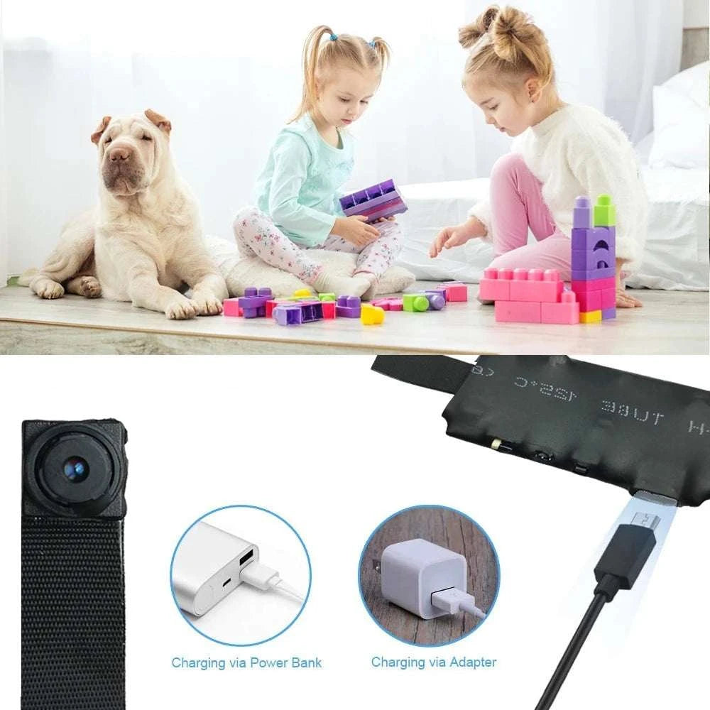 Mini WiFi Security Camera 1080P with Motion Detection & App View-90 degree lens / plus 64GB