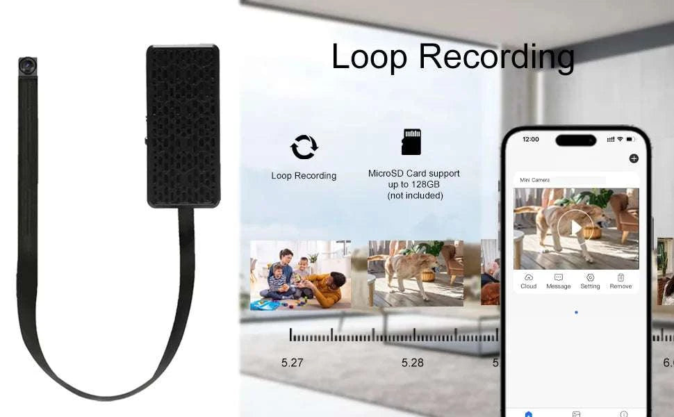 Mini WiFi Security Camera 1080P with Motion Detection & App View-United States