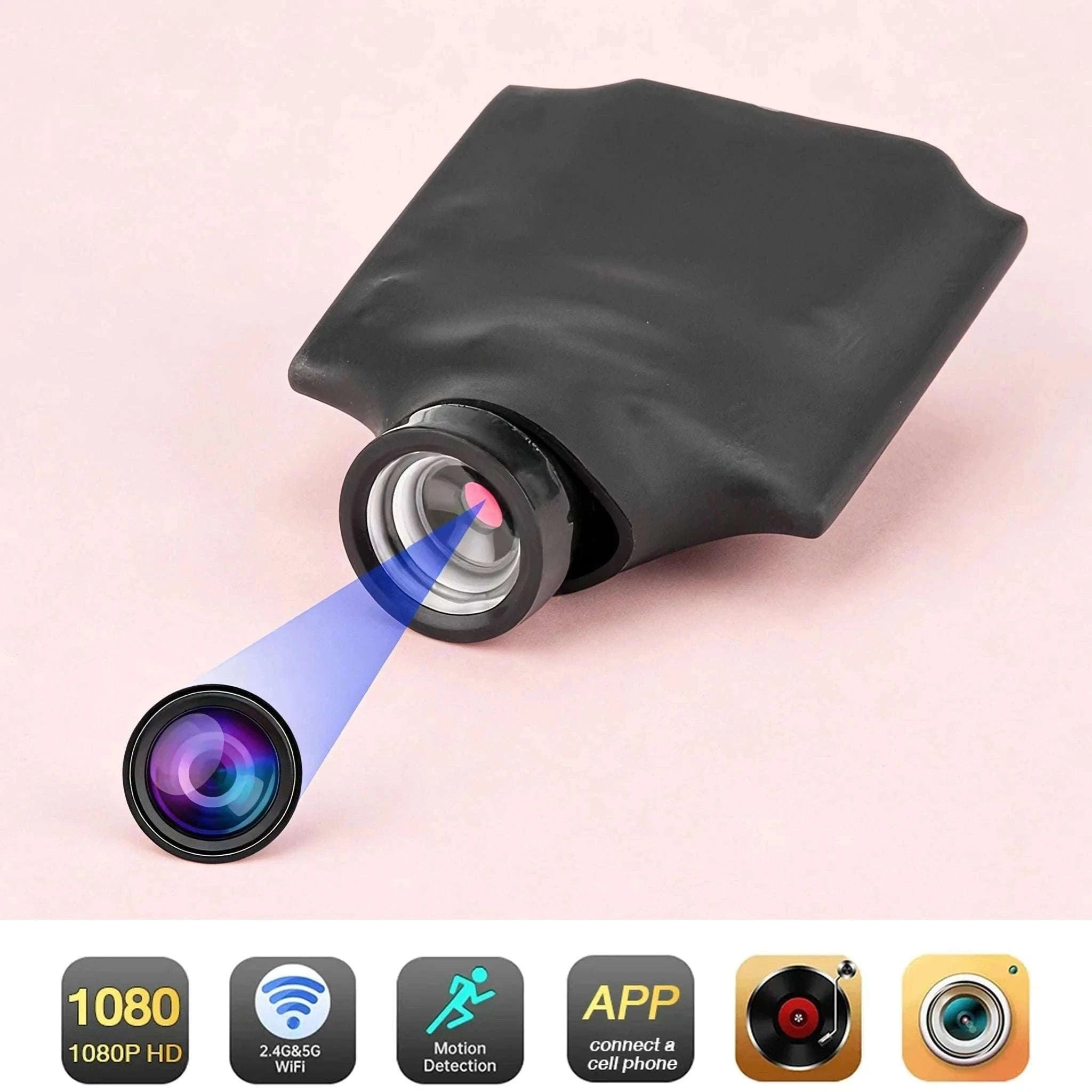 Mini WiFi Security Camera 1080P with Motion Detection Remote View-Black / ADD 32G Card