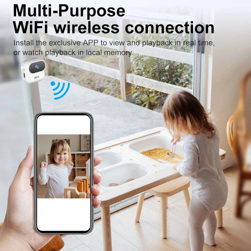Mini WiFi Security Camera 1080P with Motion Detection & Remote View-Black / NO Card / China Mainland