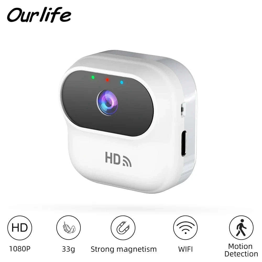 Mini WiFi Security Camera 1080P with Motion Detection & Remote View-Black / NO Card / China Mainland