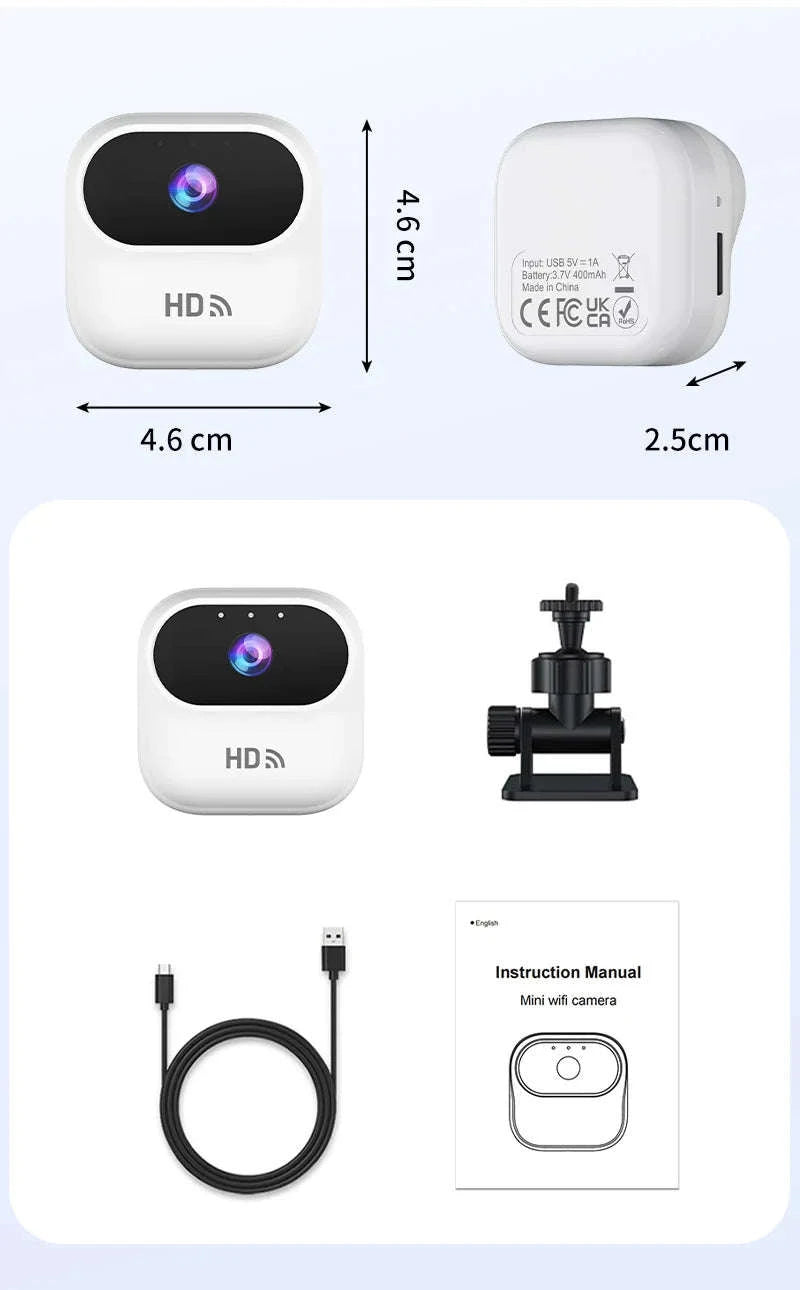 Mini WiFi Security Camera 1080P with Motion Detection & Remote View-Black / NO Card / China Mainland