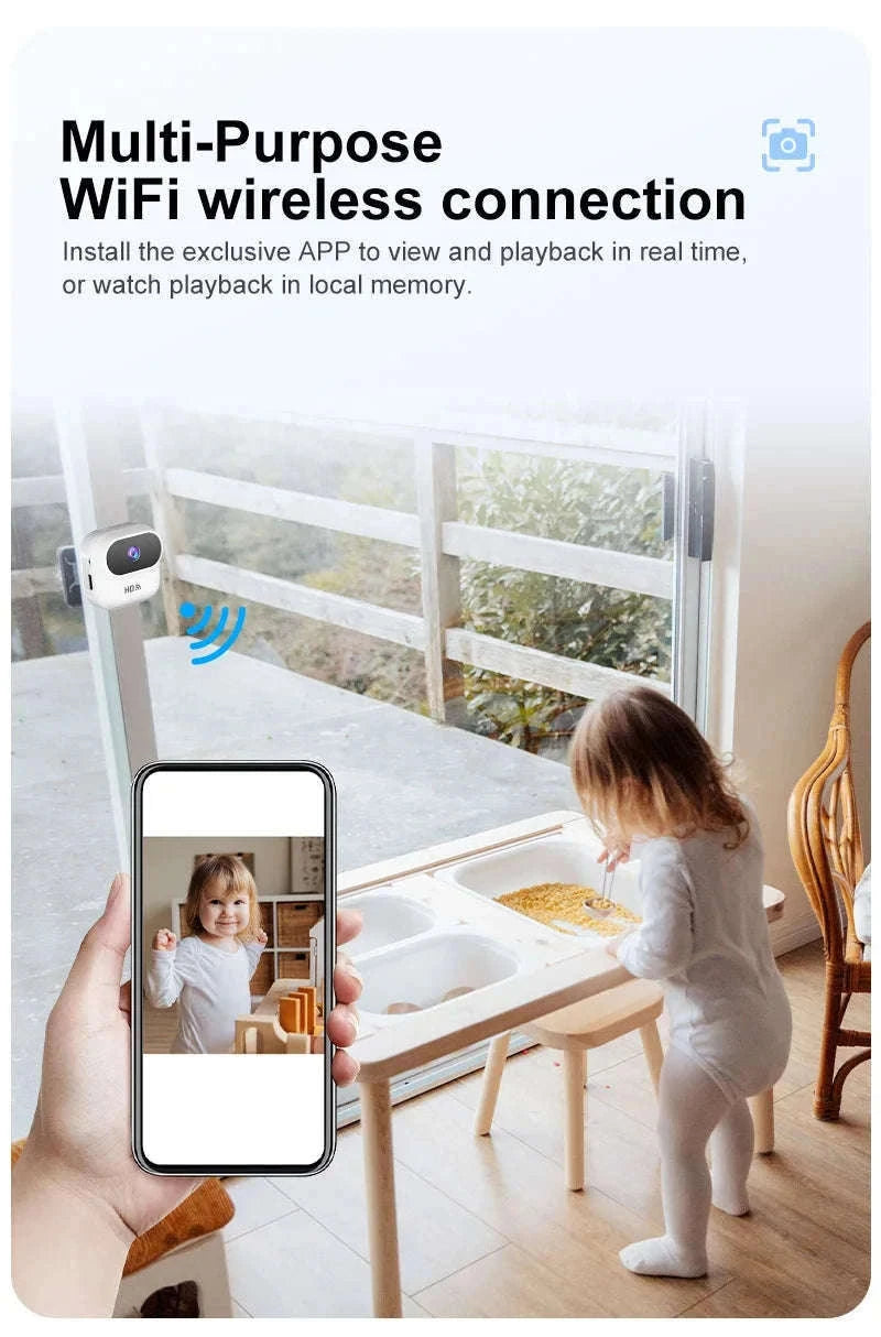 Mini WiFi Security Camera 1080P with Motion Detection & Remote View-Black / NO Card / China Mainland
