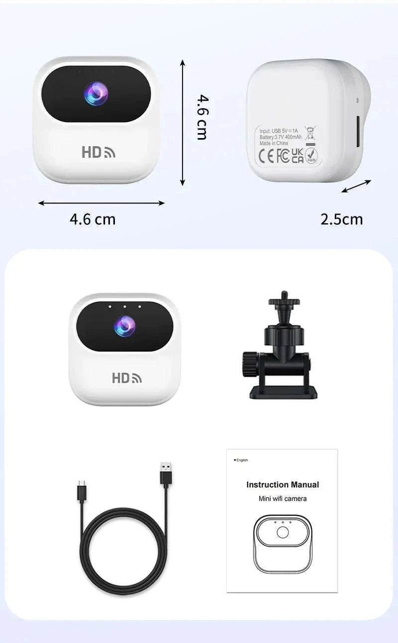 Mini WiFi Security Camera 1080P with Motion Detection & Remote View-Black / NO Card / China Mainland