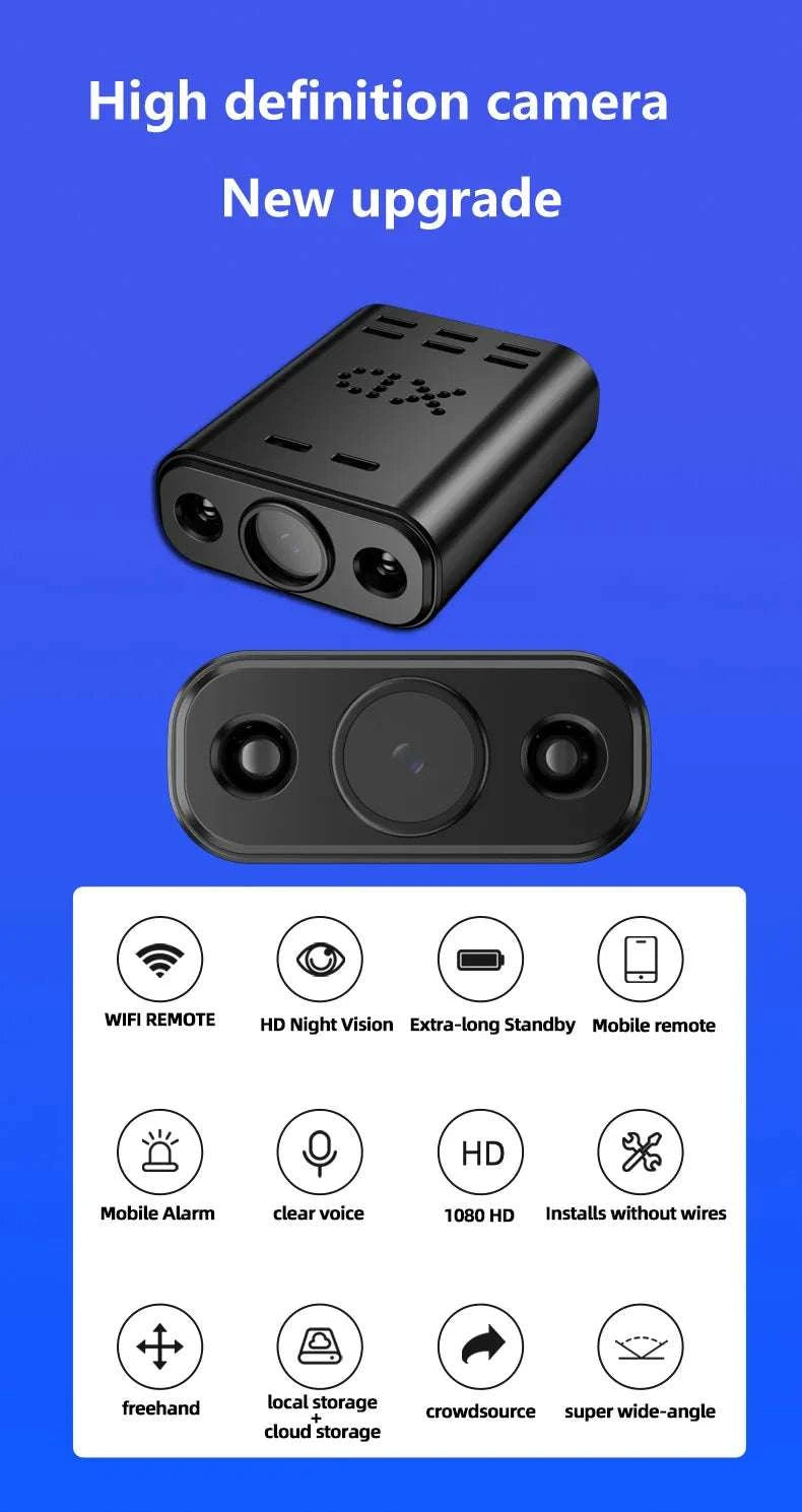 Mini WiFi Security Camera 1080P with Night Vision & Remote Access-XD6 / Camera Add 32G