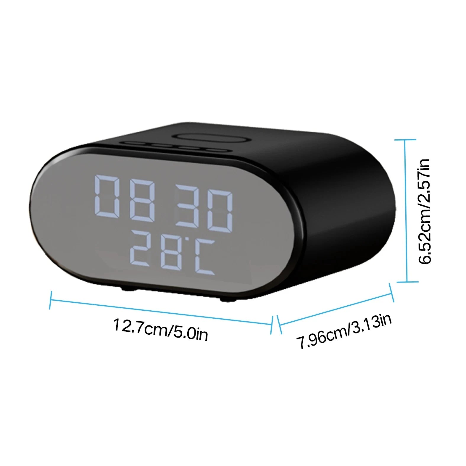 Mini WiFi Security Camera 4K Alarm Clock with Wireless Charging-China Mainland