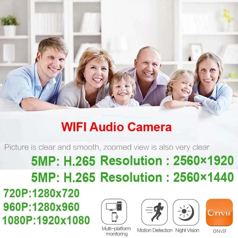 Mini WiFi Security Camera 5MP HD with Motion Detection Audio-1080P Camera Only / EU Plug
