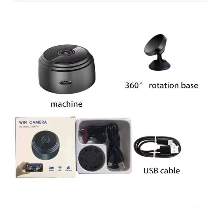 Mini WiFi Security Camera A9 with Night Vision and Motion Alerts-White Set