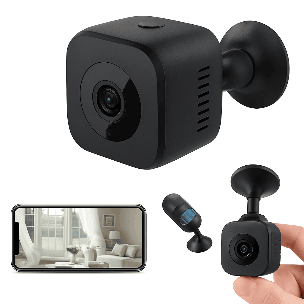 Mini WiFi Security Camera with Motion Detection, Night Vision & Audio-black