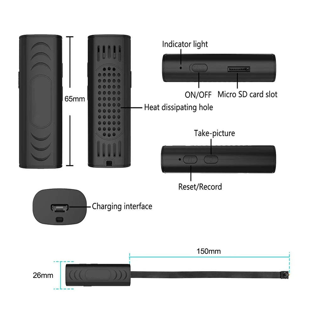 Mini WiFi Security Camera with Motion Detection & Remote Viewing-black / China Mainland