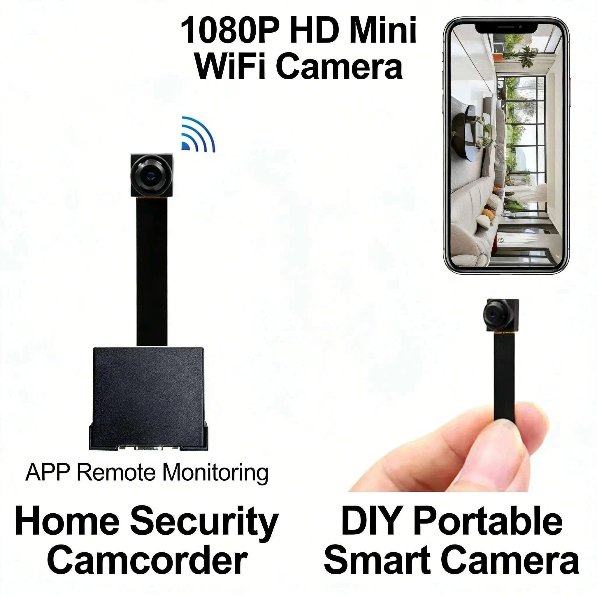 Mini WiFi Security Camera with Motion Detection & Remote Viewing-black / NO SD Card