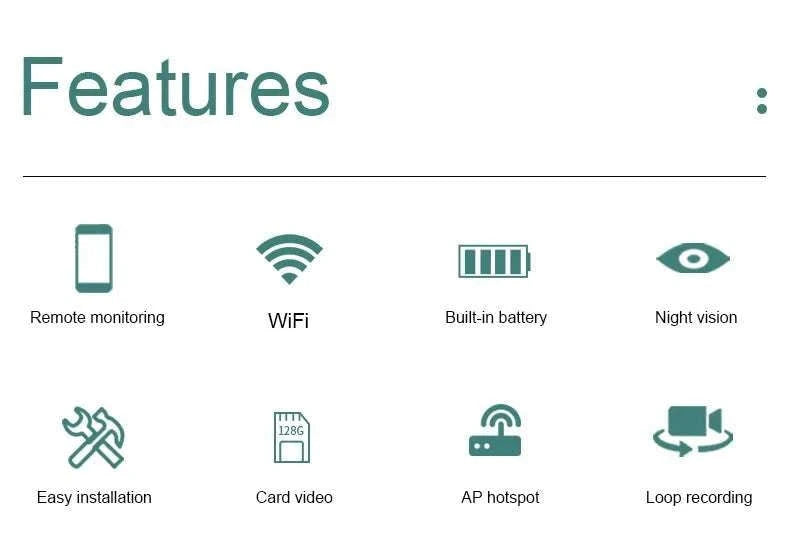 Mini WiFi Security Camera with Night Vision & Motion Detection-Wifi Cam / Standard-No TF Card