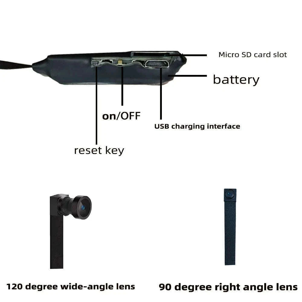 Mini WiFi Security Camera with Remote Viewing & Motion Detection-90 degree camera / Add 128GB SD card / China Mainland