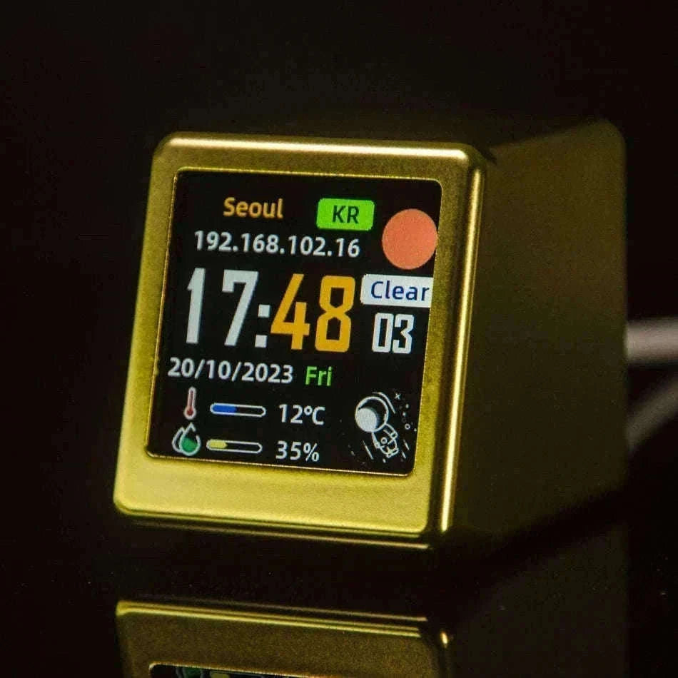 Mini WiFi Weather Digital Desk Clock with Custom Display Themes-ULTRA-YELLOW