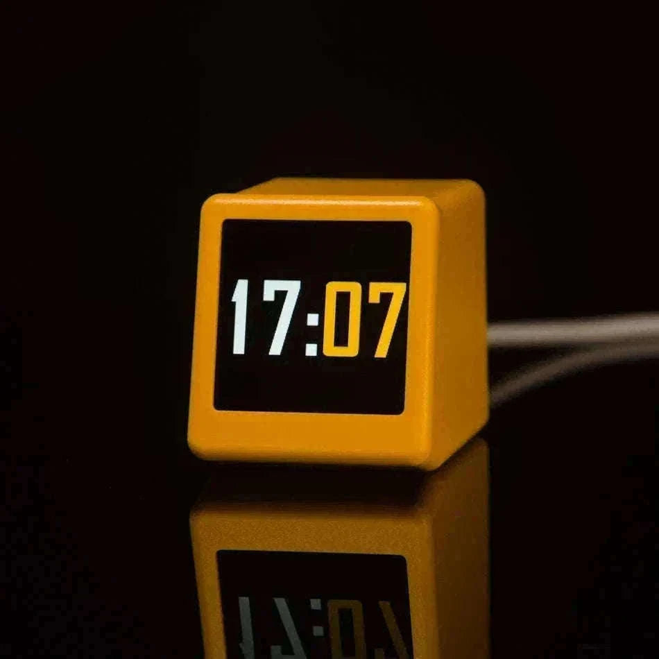 Mini WiFi Weather Digital Desk Clock with Custom Display Themes-ULTRA-YELLOW