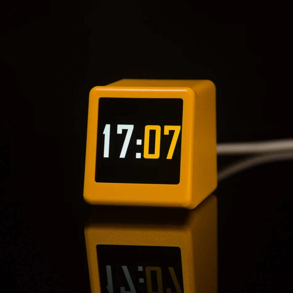 Mini WiFi Weather Digital Desk Clock with Custom Display Themes-ULTRA-YELLOW