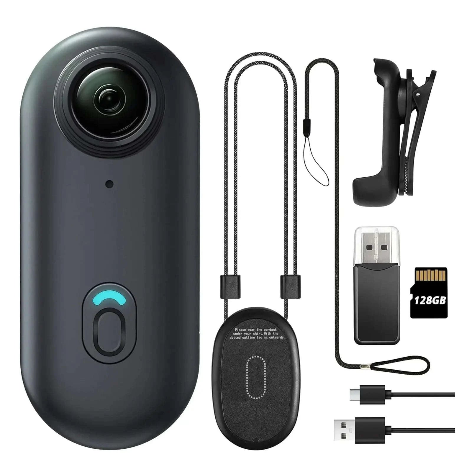 Mini Wireless Body Camera – 1080P Recording, Pocket Design, 128GB Support-FHD 1080P (White) / NO TF Card