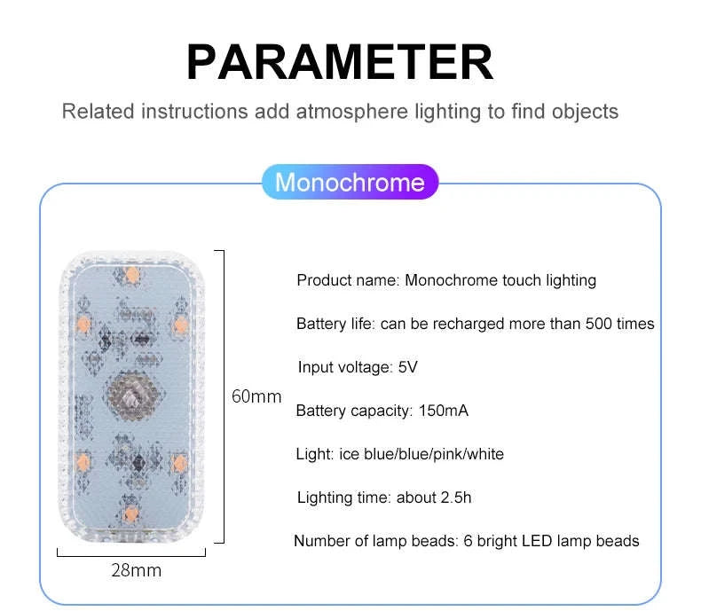 Mini Wireless LED Car Light-1pc colorful