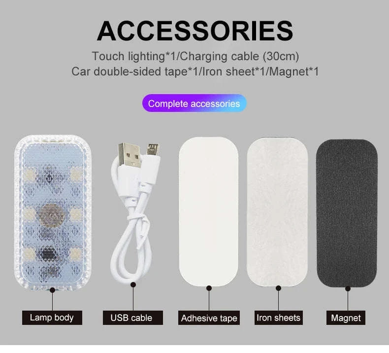 Mini Wireless LED Car Light-1pc colorful