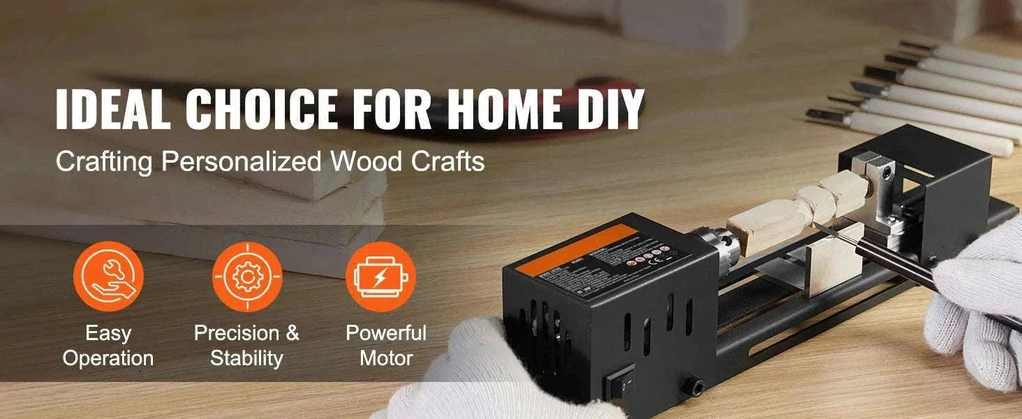 Mini Wood Lathe Machine 7-Speed 8500RPM DIY Woodworking Tool-4250-8500 RPM / United States