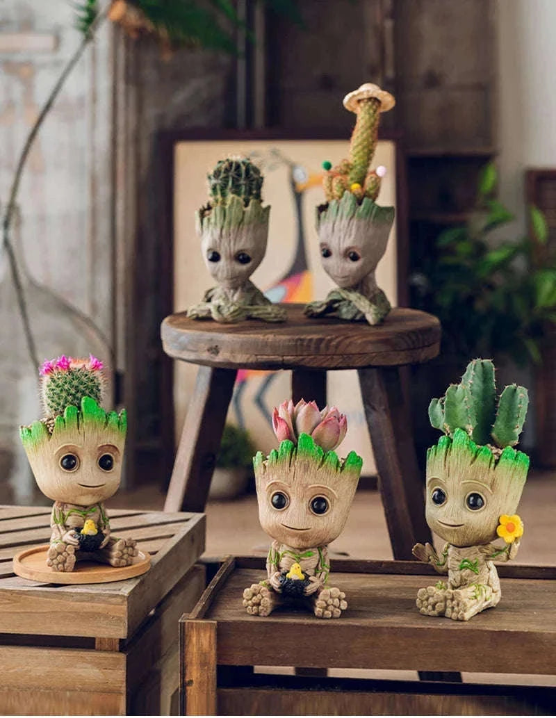 Miniature Groot Figurine Decor Model with Tiny Planter Top-mini-c