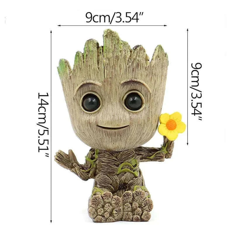 Miniature Groot Figurine Decor Model with Tiny Planter Top-mini-c