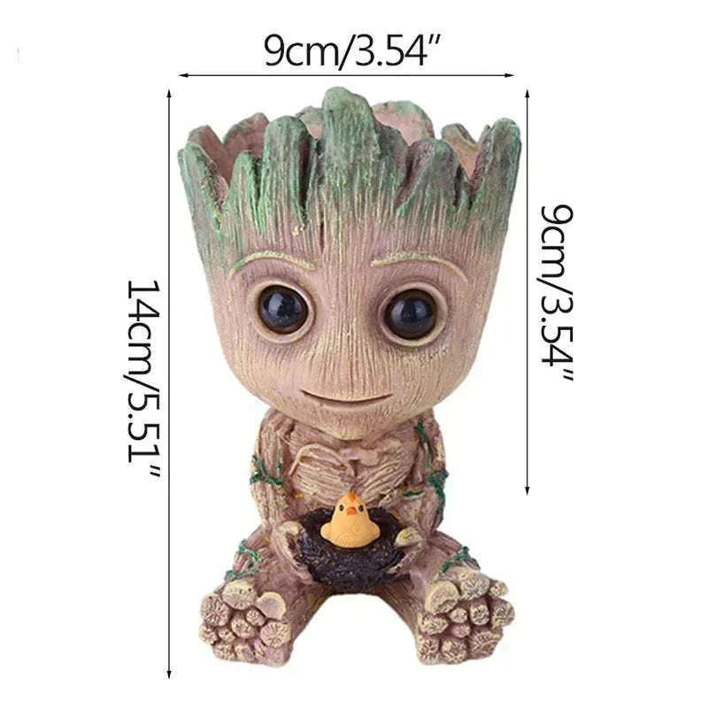 Miniature Groot Figurine Decor Model with Tiny Planter Top-mini-c