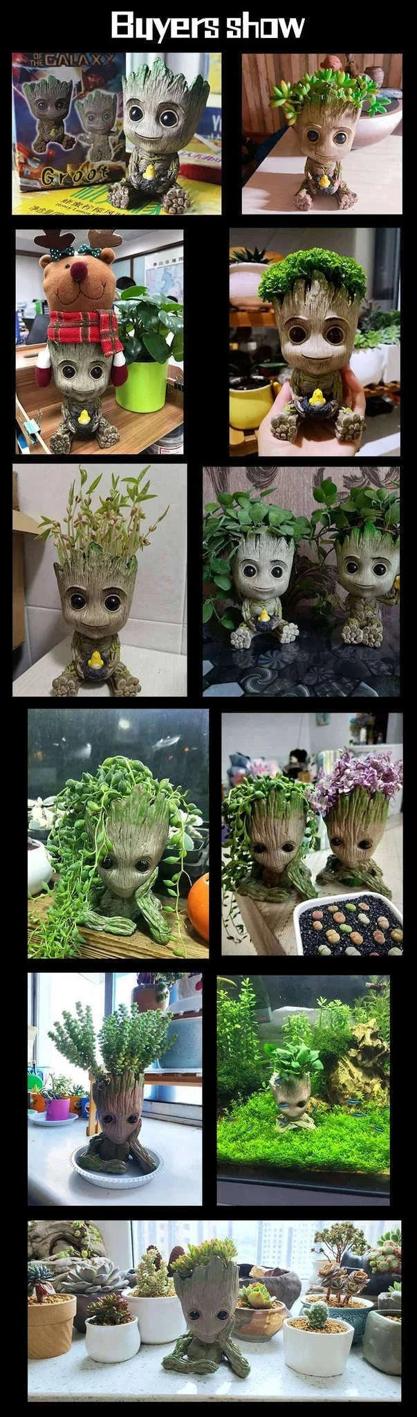 Miniature Groot Figurine Decor Model with Tiny Planter Top-mini-c