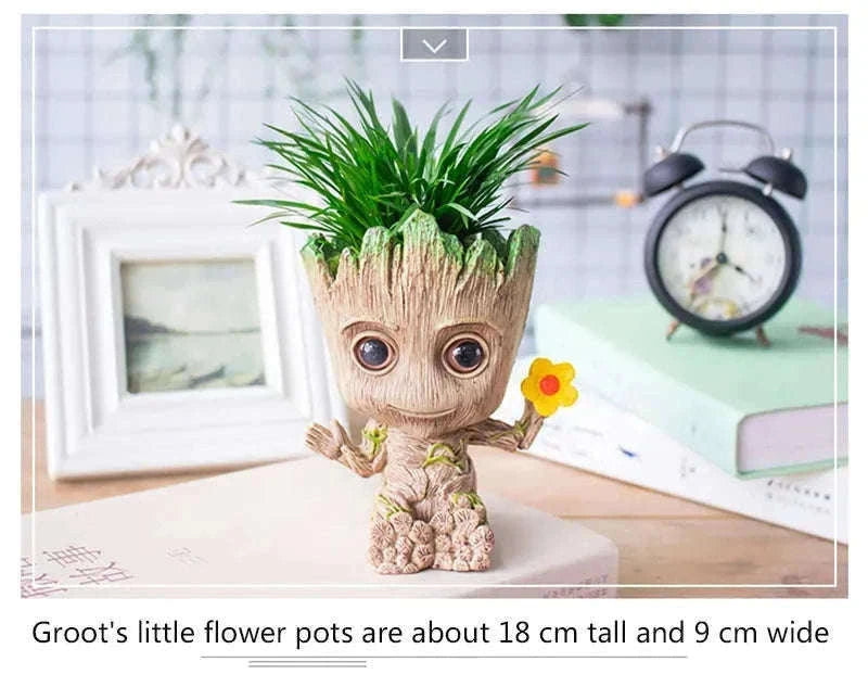 Miniature Groot Figurine Decor Model with Tiny Planter Top-mini-c
