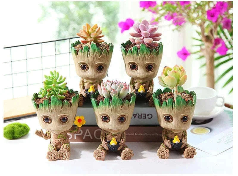 Miniature Groot Figurine Decor Model with Tiny Planter Top-mini-c