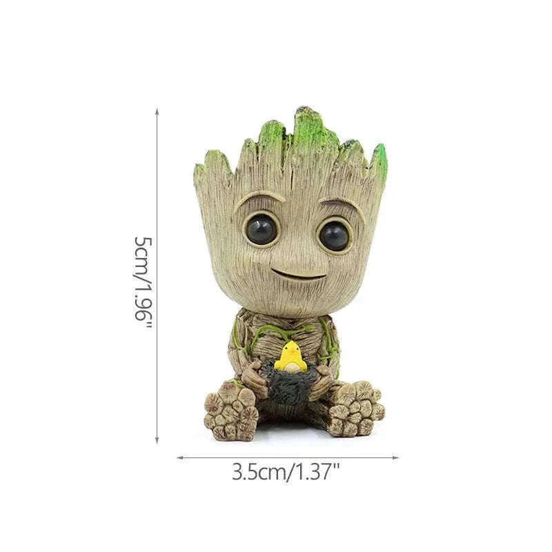 Miniature Groot Figurine Decor Model with Tiny Planter Top-mini-c