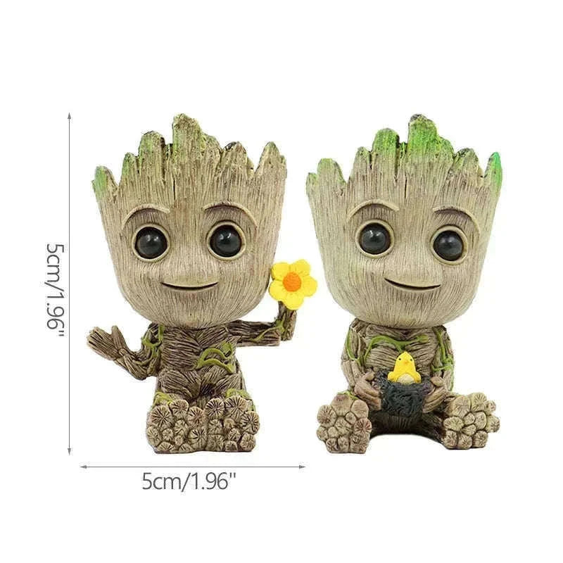 Miniature Groot Figurine Decor Model with Tiny Planter Top-mini-c