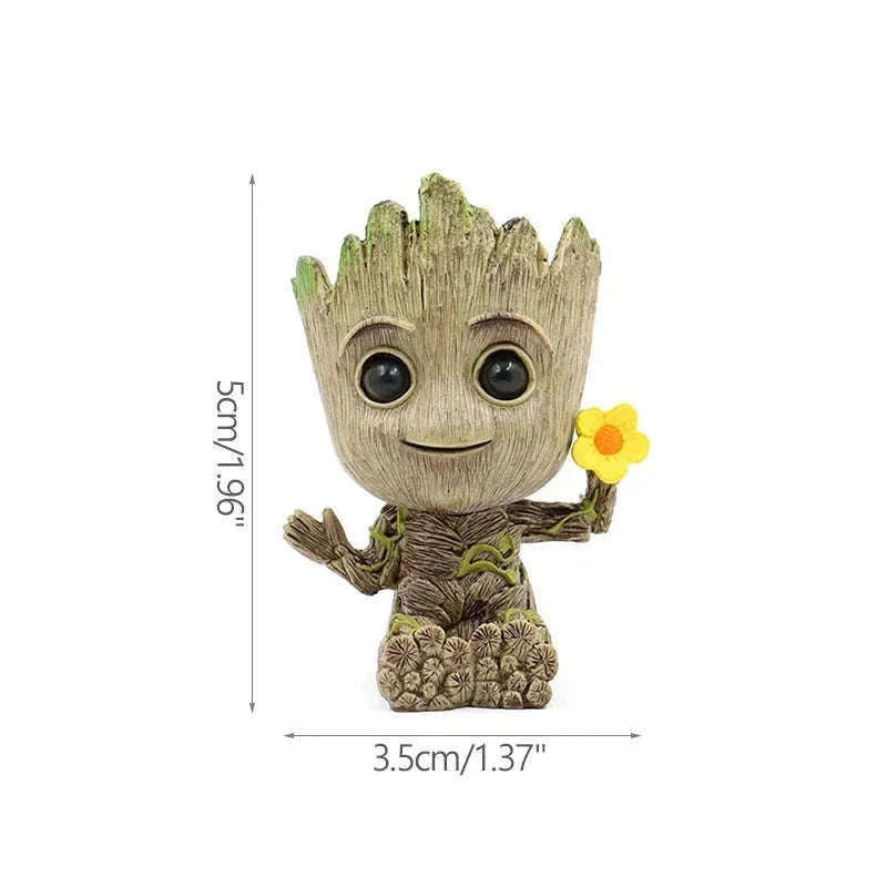Miniature Groot Figurine Decor Model with Tiny Planter Top-mini-c