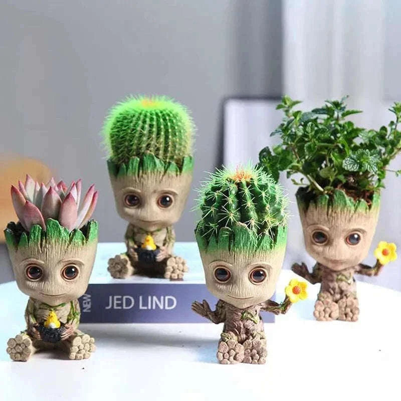 Miniature Groot Figurine Decor Model with Tiny Planter Top-mini-c
