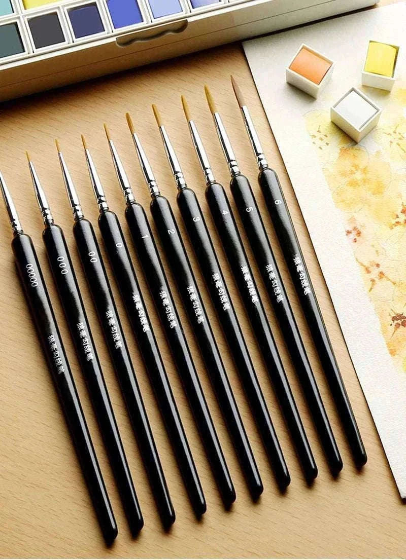 Miniature Hook Line Pen Set for Fine Detail Painting-10 pcs green