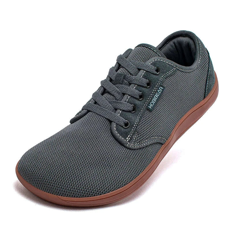 Minimalist Barefoot Shoes Wide Toe Zero Drop Mesh Sneakers-Burgundy / 37