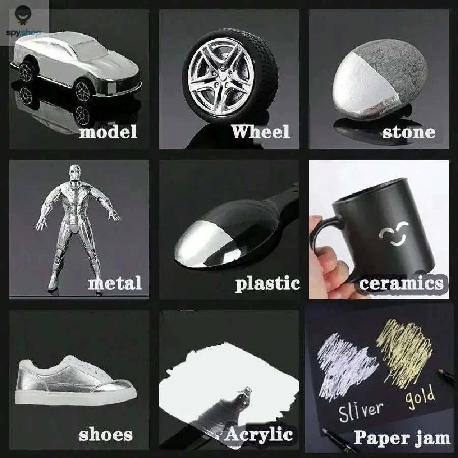 Mirror Marker Pen – Reflective Chrome, Gold, Silver & Copper Art Marker-2pcs Silver